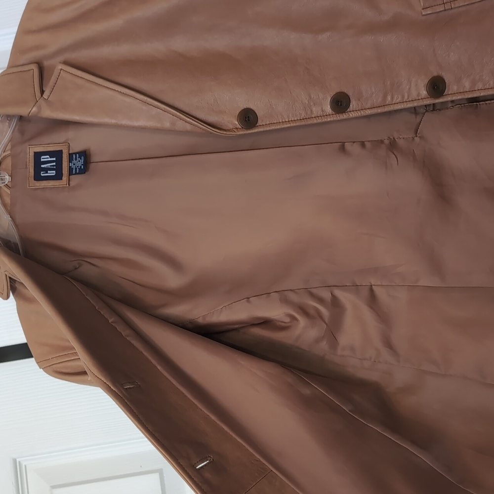 Gap Tan Leather Jacket - image 6